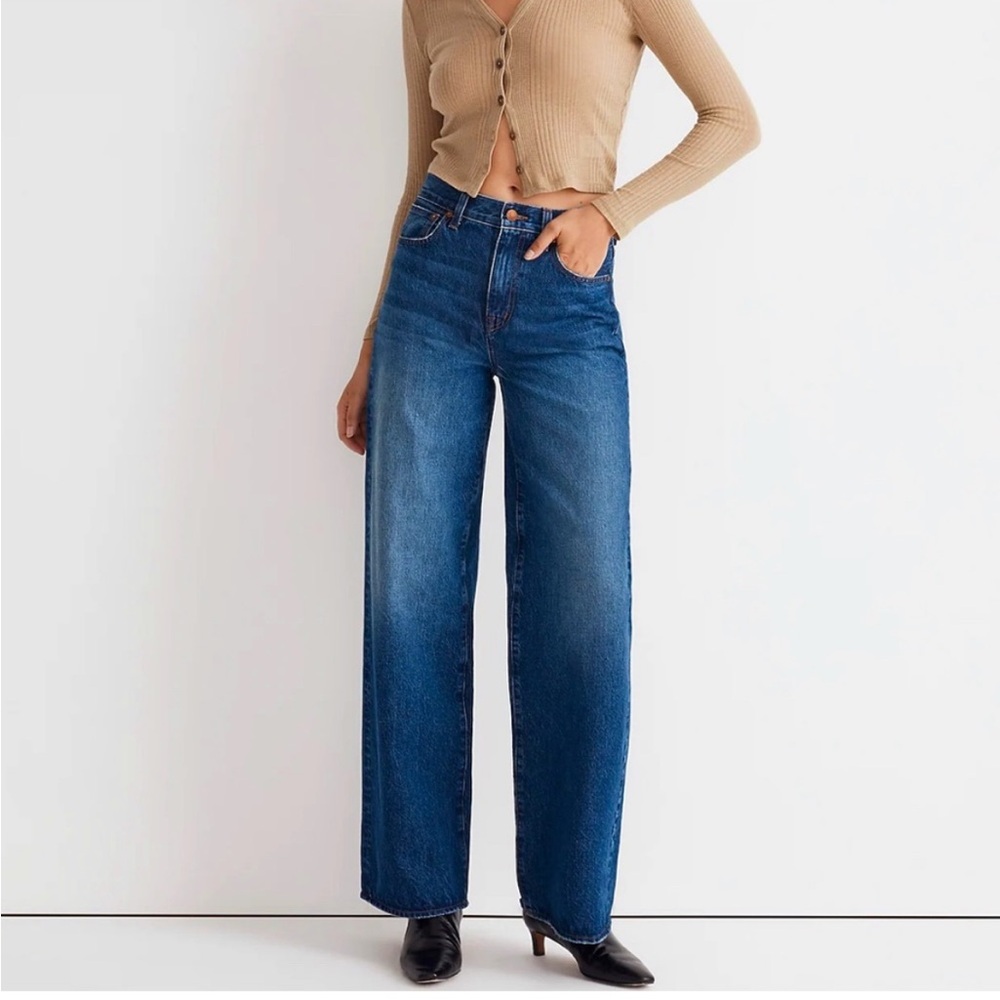 size 26 madewell superwide leg jeans